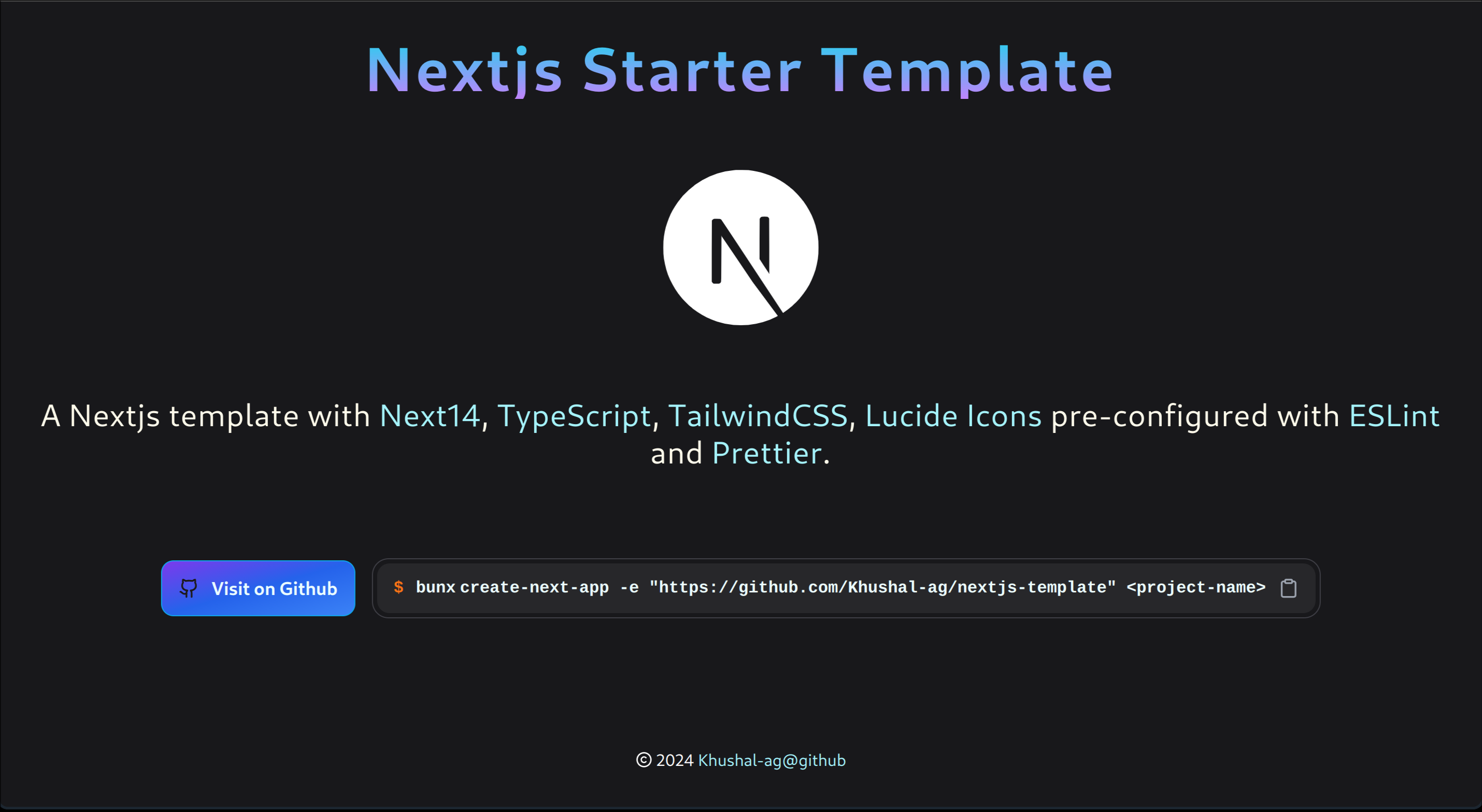 NextJS Template - Starter Template